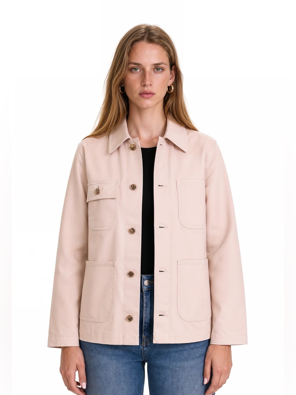 RED Valentino Blush Utility Jacket with Patch Pockets